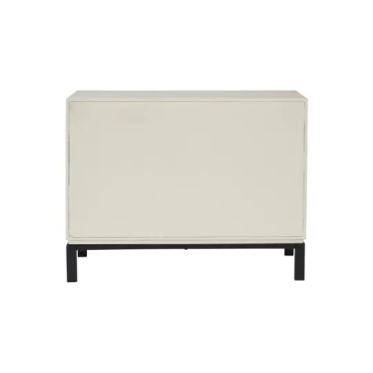 Kirkland's Home Cream Geometric Overlay Chest- Cabinets & Sideboards
