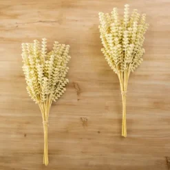 Kirkland's Home Cream Heather Wheat Bundles, Set Of 2- Stems & Bouquets