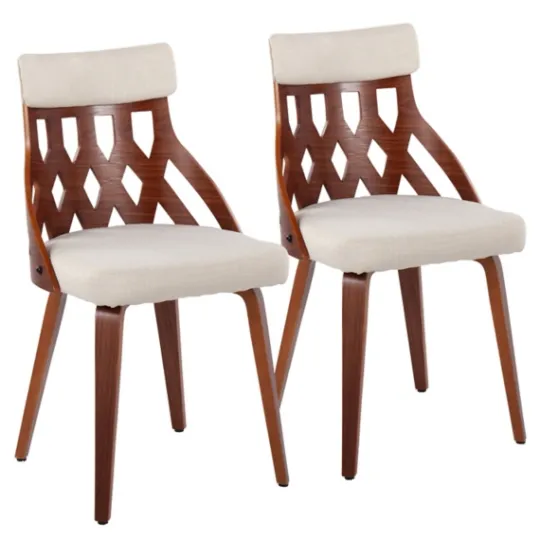 Kirkland's Home Cream Lattice Back 2-Pc. Dining Chair Set- Dining Chairs