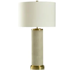 Kirkland's Home Cream Leather And Gold Table Lamp- Table Lamps