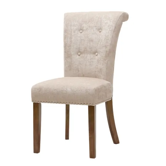 Kirkland's Home Cream Linen Rolled Back Dining Chairs, Set Of 2- Dining Chairs