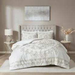 Kirkland's Home Cream Medallion California King Comforter Set- Comforters