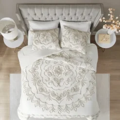 Kirkland's Home Cream Medallion California King Comforter Set- Comforters