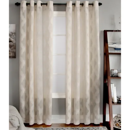Kirkland's Home Cream Ogival Sheer Single Curtain Panel, 84 In.- Curtains & Drapes