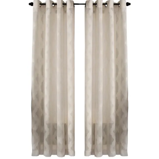 Kirkland's Home Cream Ogival Sheer Single Curtain Panel, 84 In.- Curtains & Drapes
