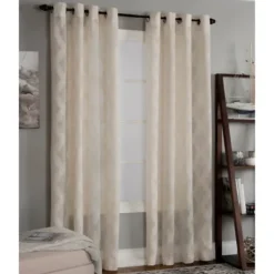 Kirkland's Home Cream Ogival Sheer Single Curtain Panel, 84 In.- Curtains & Drapes