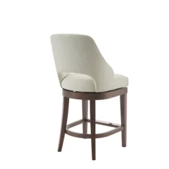 Kirkland's Home Cream Open Back Swivel Base Counter Stool- Bar Stools & Counter Height Stools