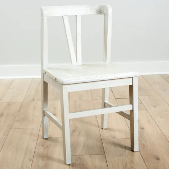 Kirkland's Home Cream Reclaimed Wood Daisy Valetta Dining Chair- Dining Chairs