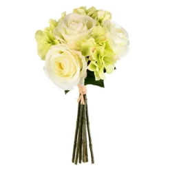 Kirkland's Home Cream Rose And Hydrangea Bouquets, Set Of 2- Stems & Bouquets