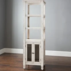 Kirkland's Home Cream Savannah Bookshelf- Entryway Furniture