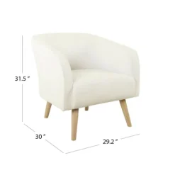 Kirkland's Home Cream Sherpa Upholstered Barrel Accent Chair- Accent Chairs