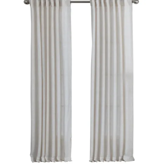 Kirkland's Home Cream Solid Pleated Single Curtain Panel, 84 In.- Curtains & Drapes