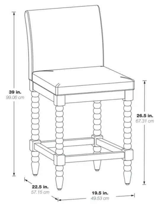 Kirkland's Home Cream Spindle Legs Counter Stool- Bar Stools & Counter Height Stools