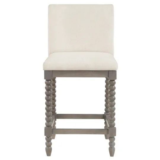Kirkland's Home Cream Spindle Legs Counter Stool- Bar Stools & Counter Height Stools