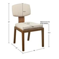 Kirkland's Home Cream Square Back Dining Chairs, Set Of 2- Dining Chairs