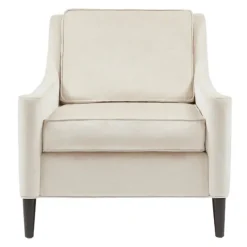 Kirkland's Home Cream Swoop Arms Upholstered Armchair- Accent Chairs