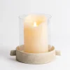 Kirkland's Home Cream Textured Base Hurricane, 7 In.- Candle Holders