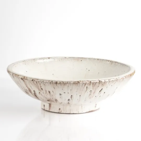 Kirkland's Home Cream Textured Terracotta Decorative Bowl- Decorative Bowls & Jars