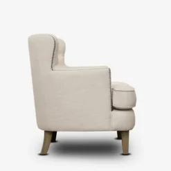 Kirkland's Home Cream Tufted Armchair With Lumbar Pillow- Accent Chairs
