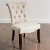 Kirkland's Home Cream Tufted Dining Chair With Rolled Back- Dining Chairs