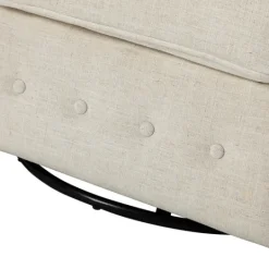 Kirkland's Home Cream Tufted Swivel Accent Chair- Accent Chairs