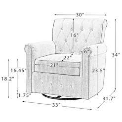 Kirkland's Home Cream Tufted Swivel Accent Chair- Accent Chairs