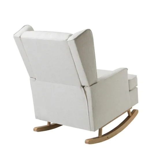Kirkland's Home Cream Upholstered Wingback Rocking Chair- Accent Chairs