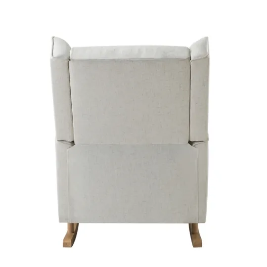 Kirkland's Home Cream Upholstered Wingback Rocking Chair- Accent Chairs