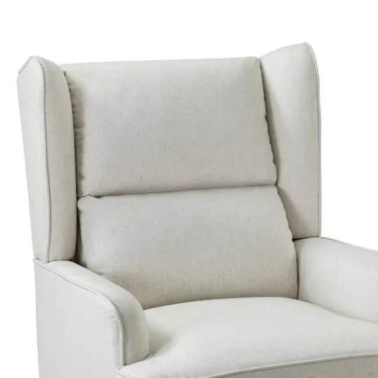 Kirkland's Home Cream Upholstered Wingback Rocking Chair- Accent Chairs