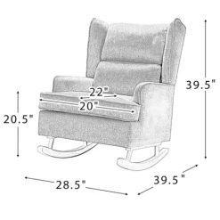Kirkland's Home Cream Upholstered Wingback Rocking Chair- Accent Chairs