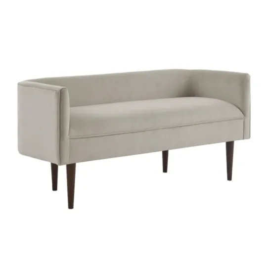 Kirkland's Home Cream Velvet Low Back Transitional Settee- Sofas & Loveseats