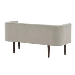 Kirkland's Home Cream Velvet Low Back Transitional Settee- Sofas & Loveseats