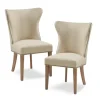 Kirkland's Home Cream Wing Back Nailhead Dining Chairs, Set Of 2- Dining Chairs