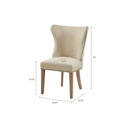Kirkland's Home Cream Wing Back Nailhead Dining Chairs, Set Of 2- Dining Chairs