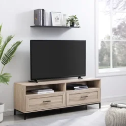 Kirkland's Home Cream Wood 2-Drawer Tv S D- Tv Stands & Media Consoles