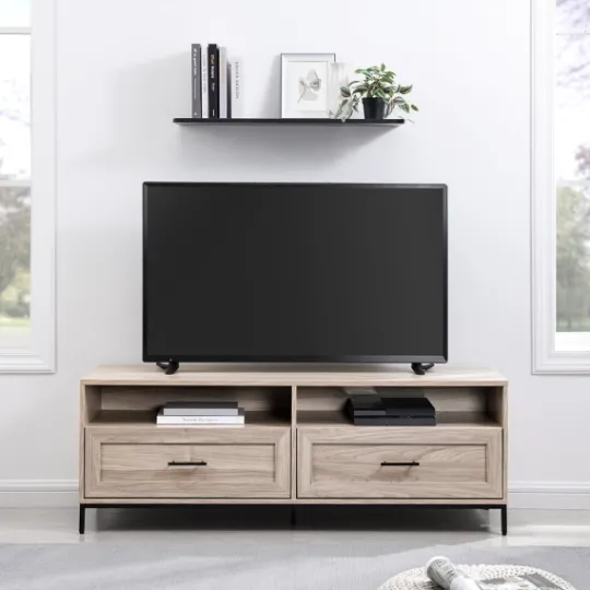 Kirkland's Home Cream Wood 2-Drawer Tv S D- Tv Stands & Media Consoles