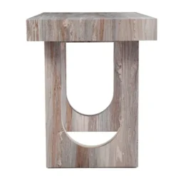 Kirkland's Home Cream Wood Faux Marble Desk- Office Furniture