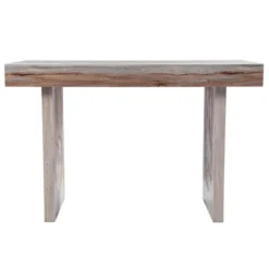 Kirkland's Home Cream Wood Faux Marble Desk- Office Furniture