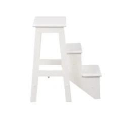 Kirkland's Home Cream Wooden 3-Level Step Stool- Bar Stools & Counter Height Stools