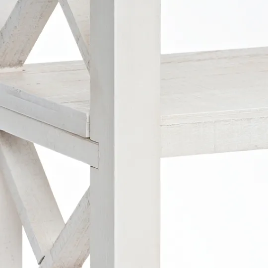 Kirkland's Home Cream Wooden Plank Side Table- Accent & End Tables