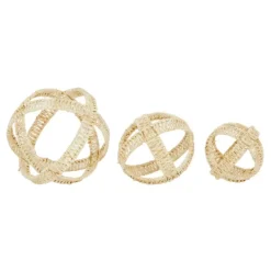 Kirkland's Home Cream Woven Decorative Orbs, Set Of 3- Decorative Accents