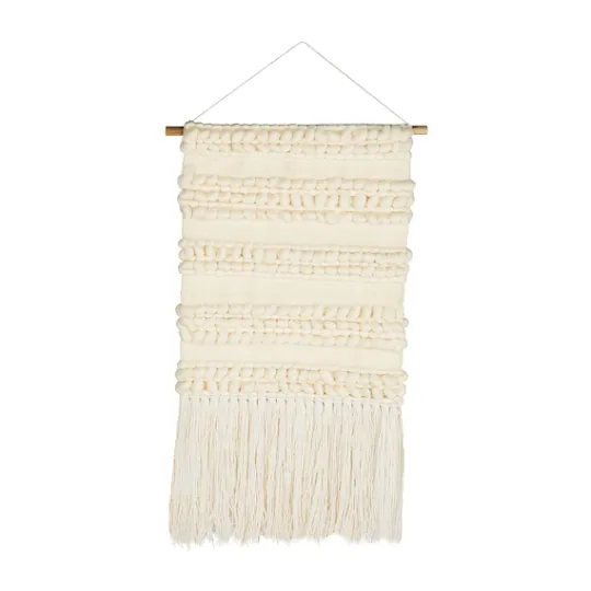 Kirkland's Home Cream Woven Fringe Macrame Wall Hanging- Wall Plaques