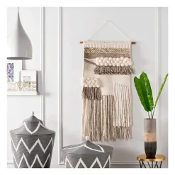 Kirkland's Home Cream Woven Layered Textured Macrame Wall Hanging- Wall Plaques