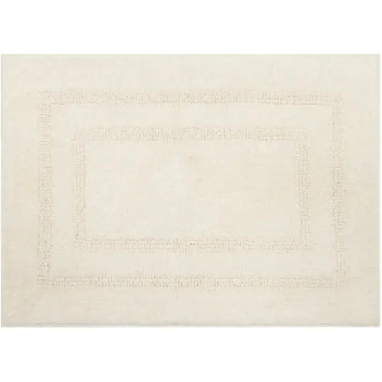 Kirkland's Home Creme Plush Reversible Cotton Bath Mat, 34 In.- Bathroom Rugs