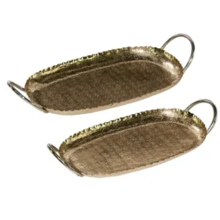 Kirkland's Home Crimped Edge 2-Pc. Decorative Tray Set- Decorative Trays