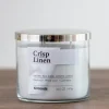 Kirkland's Home Crisp Linen 3-Wick Jar Candle- Candles