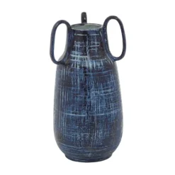 Kirkland's Home Crosshatch Triple Handle Ceramic Vase, 13 In.- Vases
