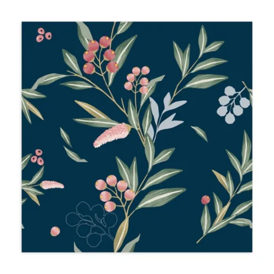 Kirkland's Home Curious Blue Floral Peel And Stick Wall Mural- Wall Murals & Wall Decals