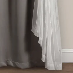 Kirkland's Home Curtain Panel Set With Overlay, 95 In.- Curtains & Drapes