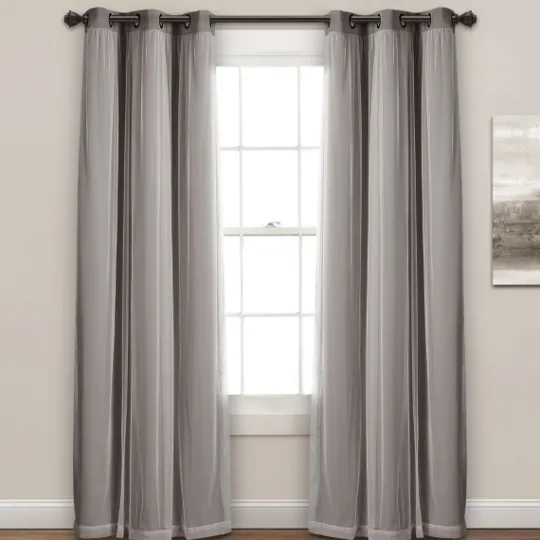 Kirkland's Home Curtain Panel Set With Overlay, 84 In.- Curtains & Drapes